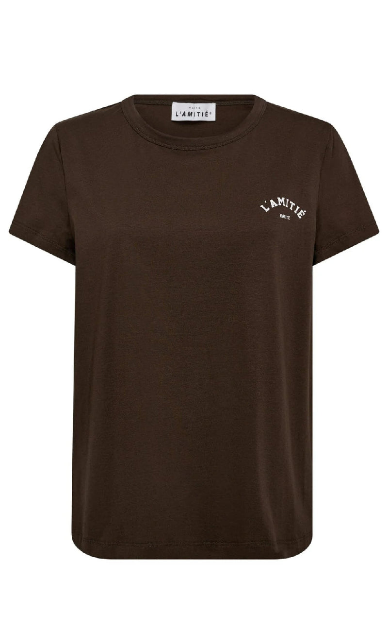 Haute L'Amitié T-Shirt - Mini Curve Logo - Mocca