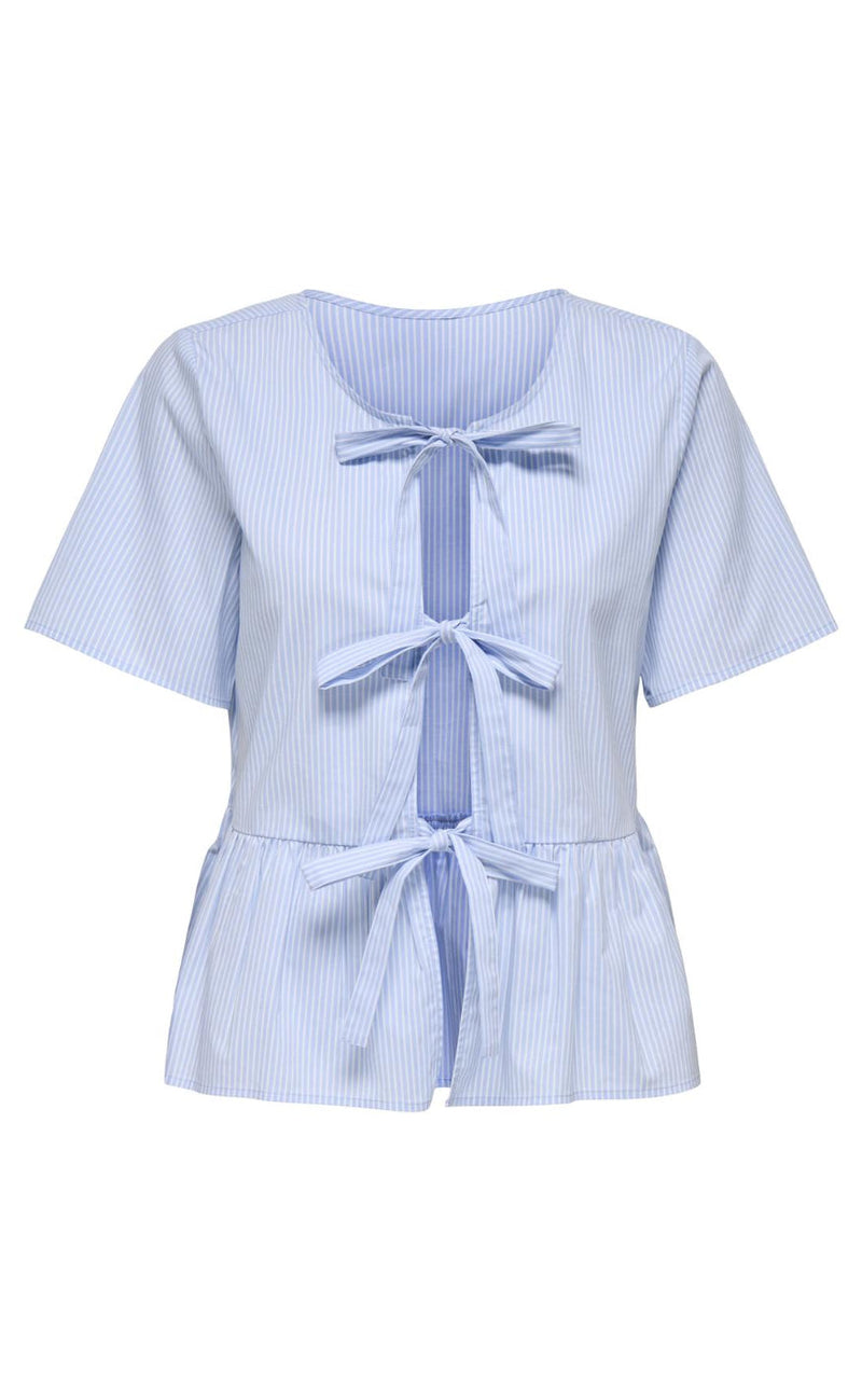 JDY Topp - Mio - Cashmere Blue/Small White Stripes