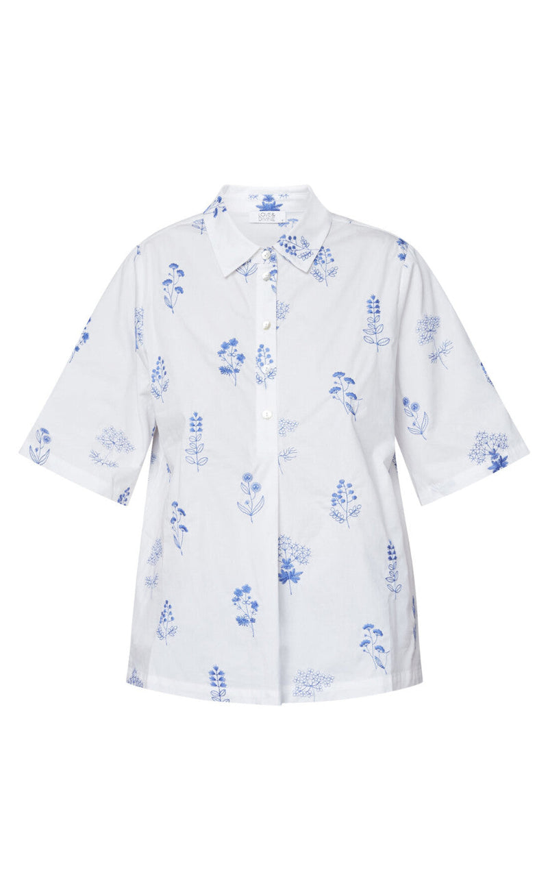 Love & Divine Bluse - Love1351 - White/Blue