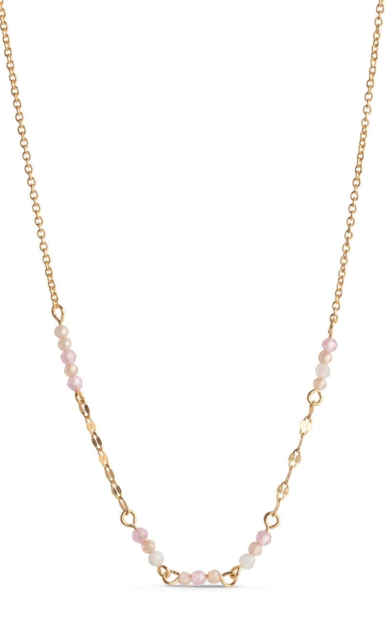 ENAMEL Copenhagen Halskjede - Claire - Moonstone/Rose Pink/Light Champagne