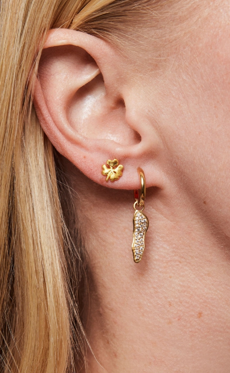 Enamel Copenhagen Øreringer - Studs Organic Clover - Gold Colour