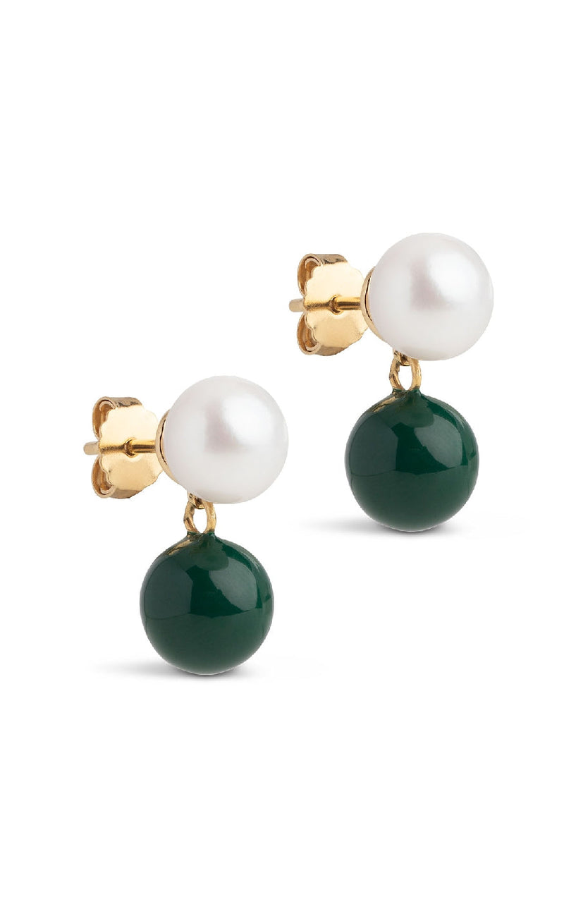 ENAMEL Copenhagen Øreringer - Columbia - Petrol Green