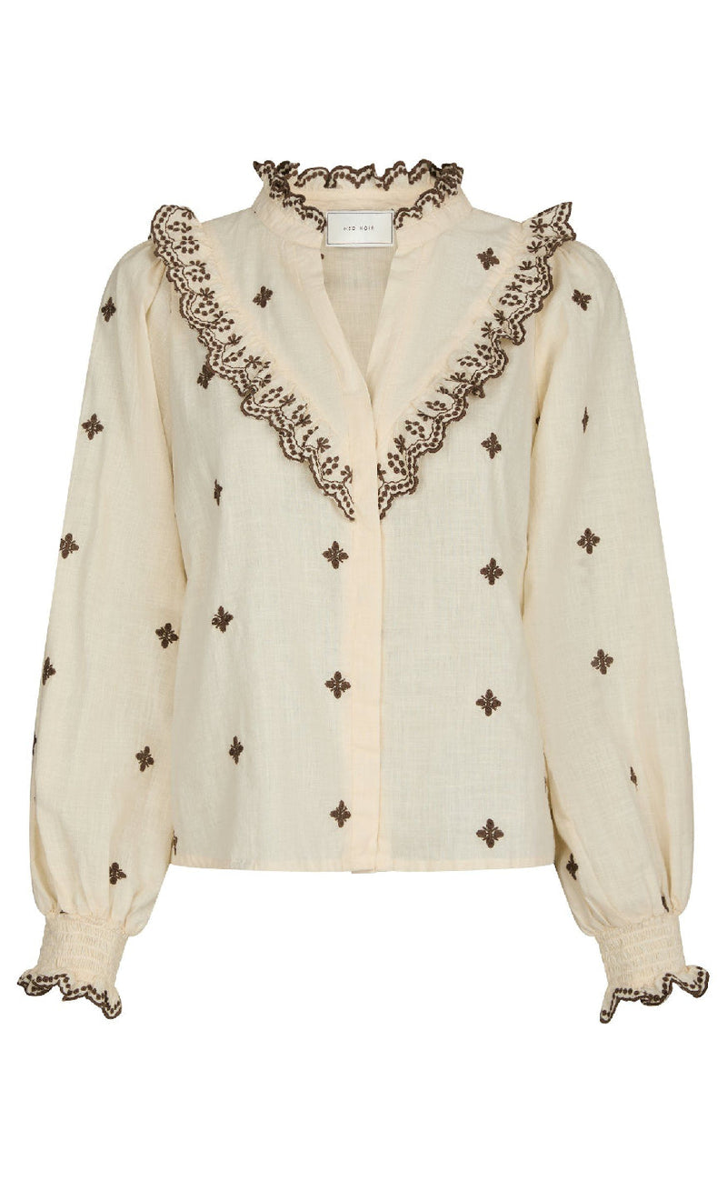 Neo Noir Bluse - Degas - Light Yellow / Brown
