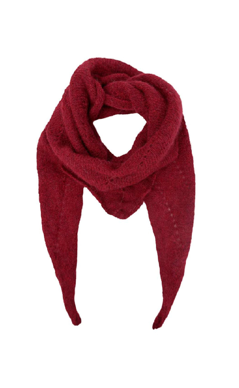 Black Colour Skjerf - Dell Knitted Mini - Wine