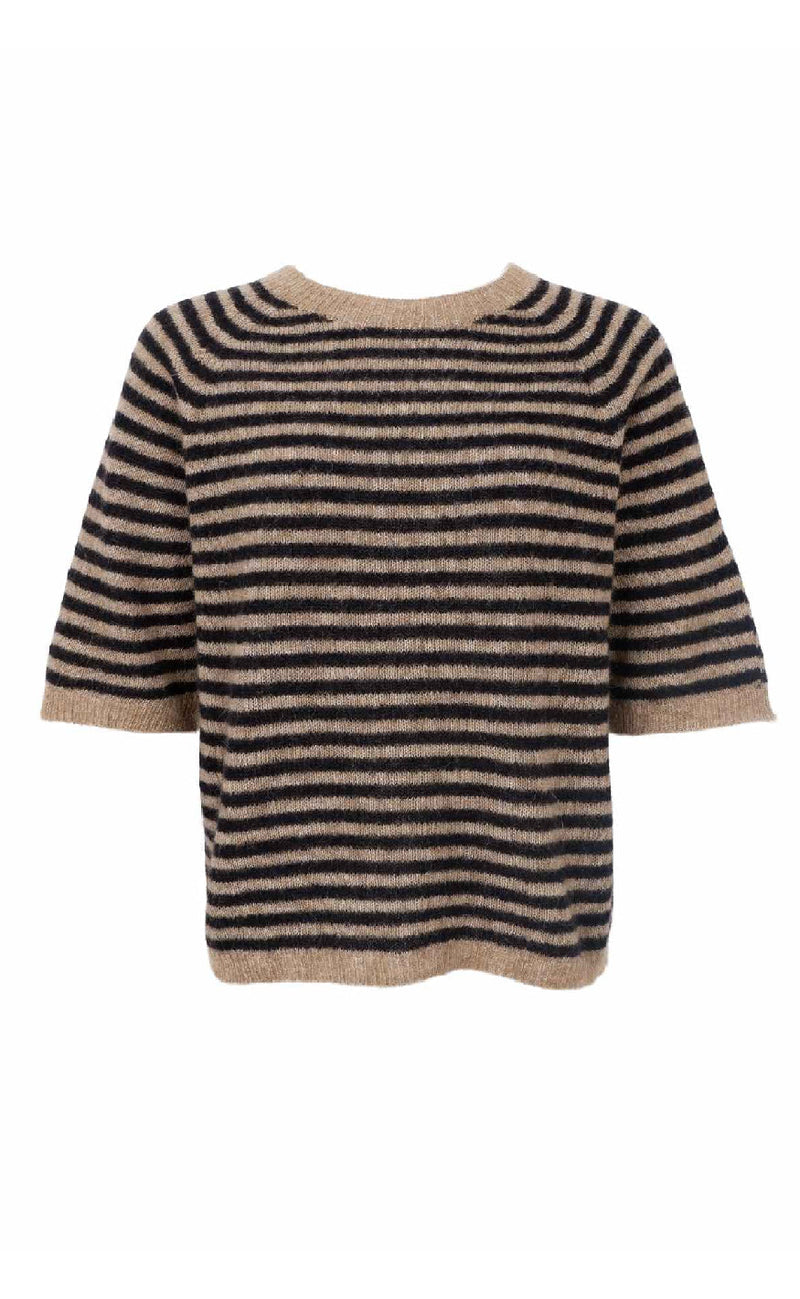 Black Colour Genser - Dell Striped - Black