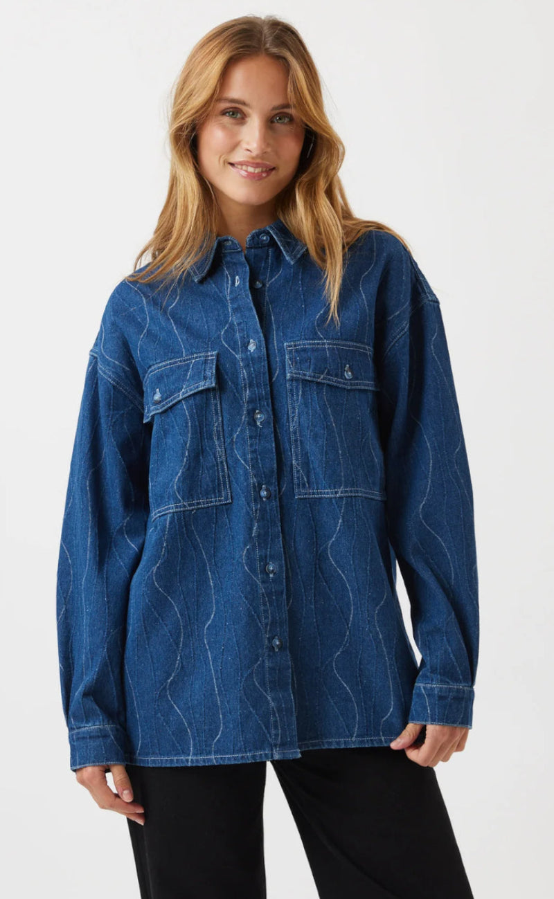 Moves Skjorte - Deninna - Medium Blue