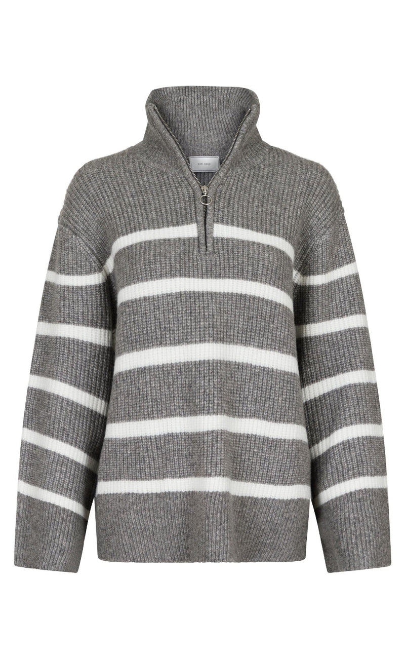 Neo Noir Genser - Nevena - Dark Grey/Off. White