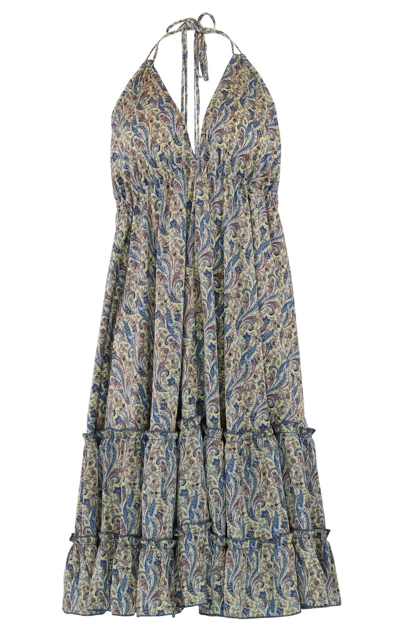 Continue Kjole - Dolly - Yellow Paisley
