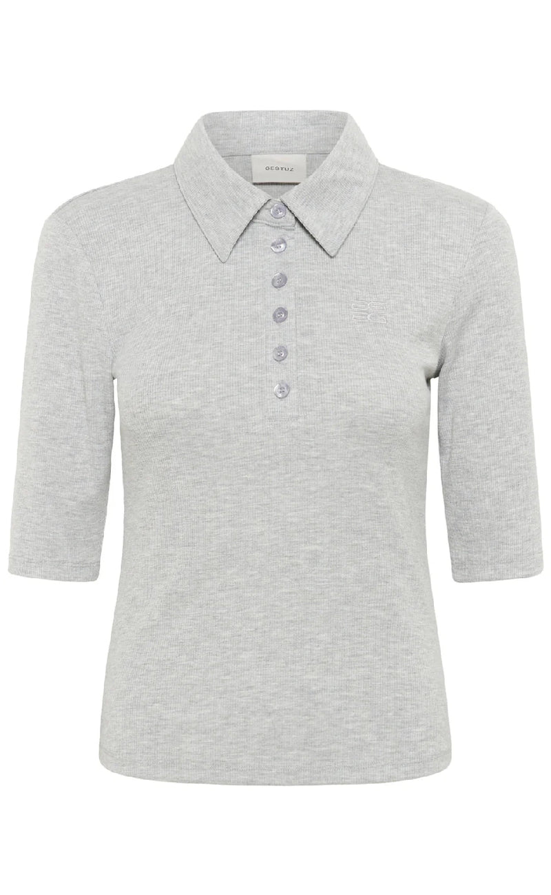 Gestuz Bluse - Drew Polo - Grey Melange