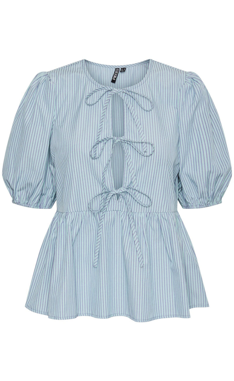 PIECES Topp - Holly Tie - Dusty Mint