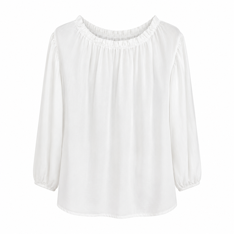 Marta Du Chateau Bluse - Juniper - Offwhite