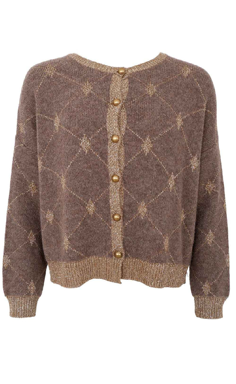 Black Colour Cardigan - Elva - Taupe