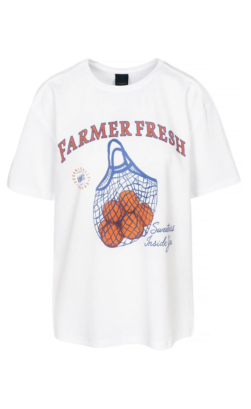 Luxzuz T-shirt - Farmer Fresh - White