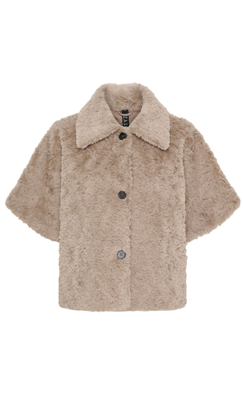 Notyz Jakke - Faux Fur - Taupe