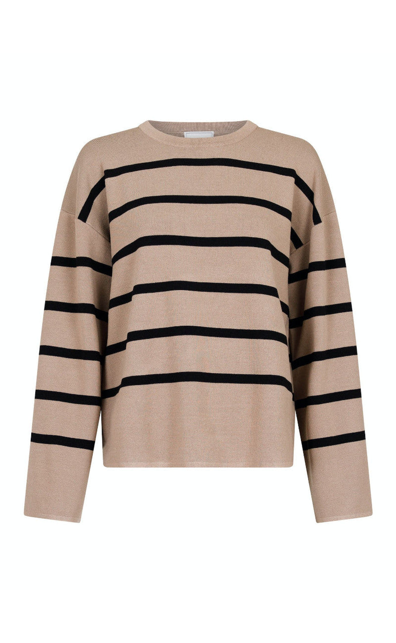 Neo Noir Genser - Shana Stripe - Khaki