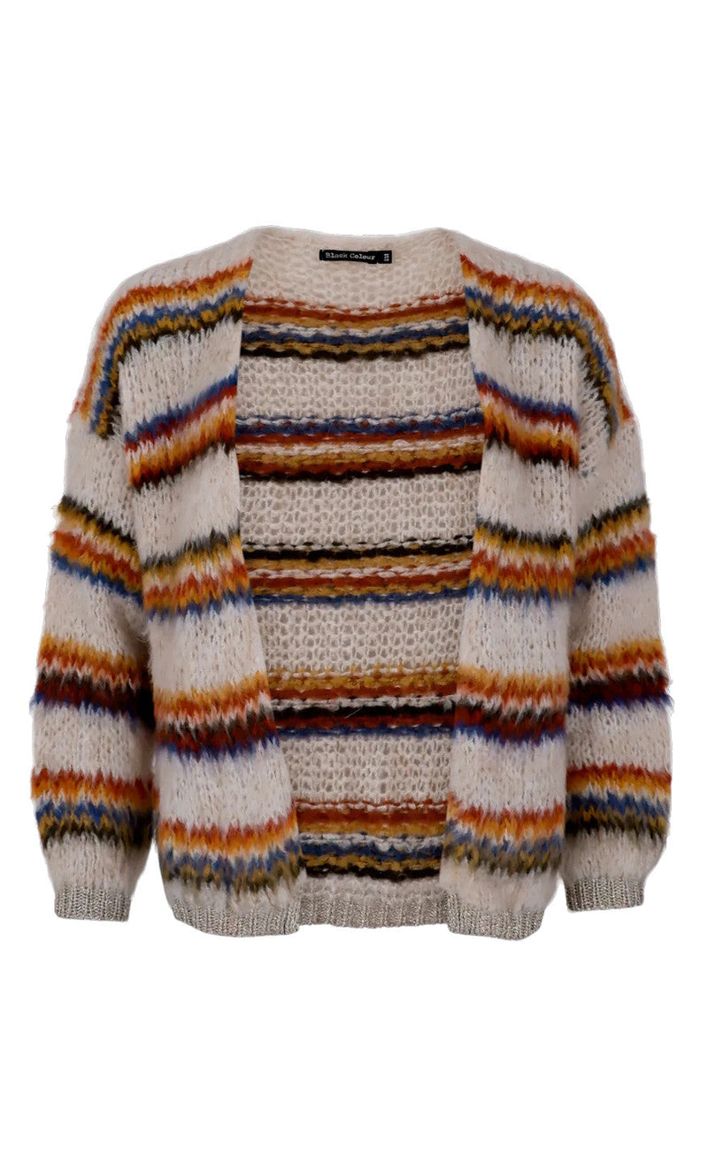 Black Colour Cardigan - Cayenne - Creme