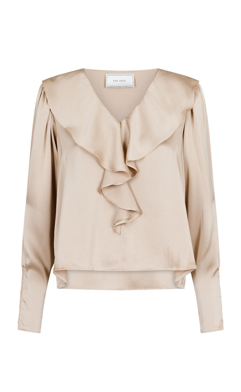 Neo Noir Blouse - Sandie Sateen - Dark Sand