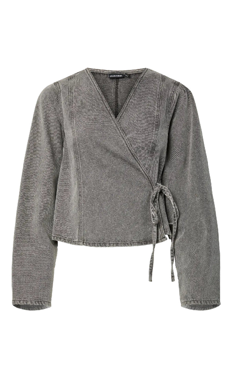 Pieces Skjorte - Fenna - Grey Denim