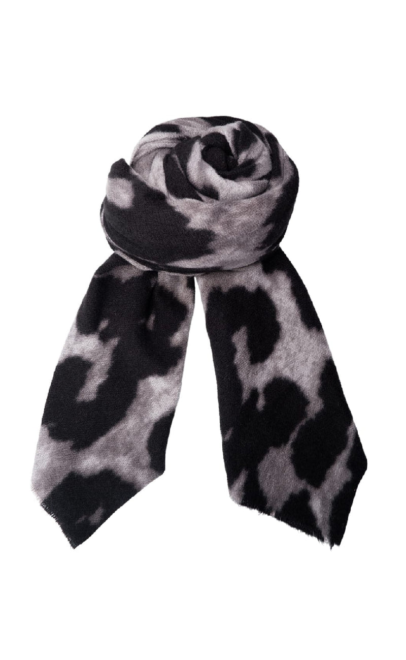 Black Colour Skjerf - Felina - Grey Leo