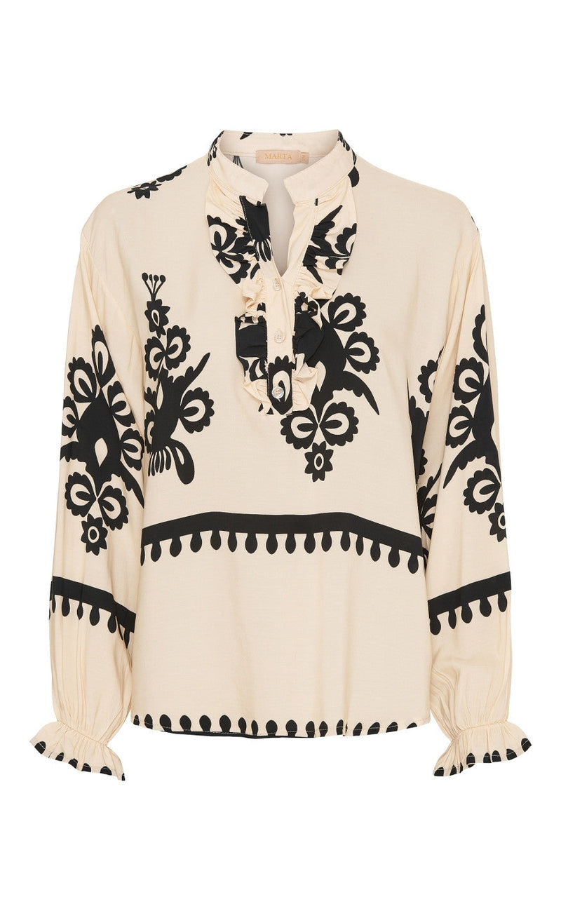 Marta Du Chateau Bluse - Aya - Beige