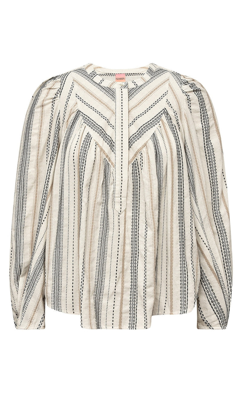 Gossia Bluse - Selina - White/Sand/Black