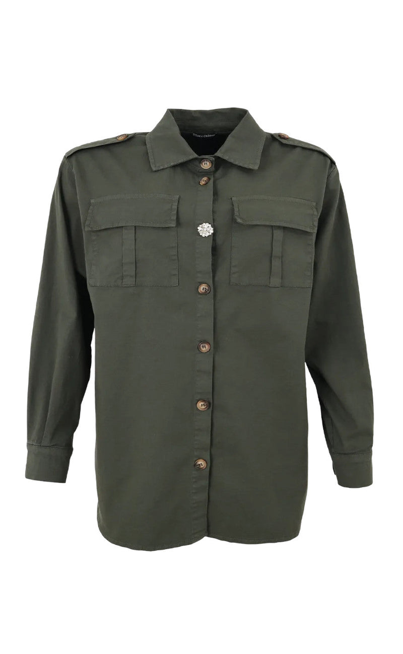 Black Colour Jakke - Canvas Oversize - Army