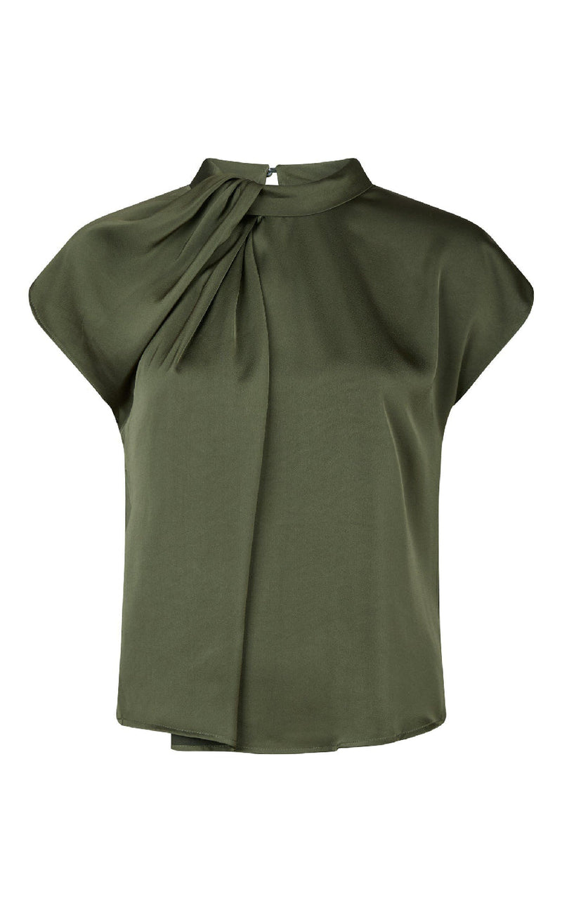 Neo Nour Topp - Fleur Drapy Satin - Army