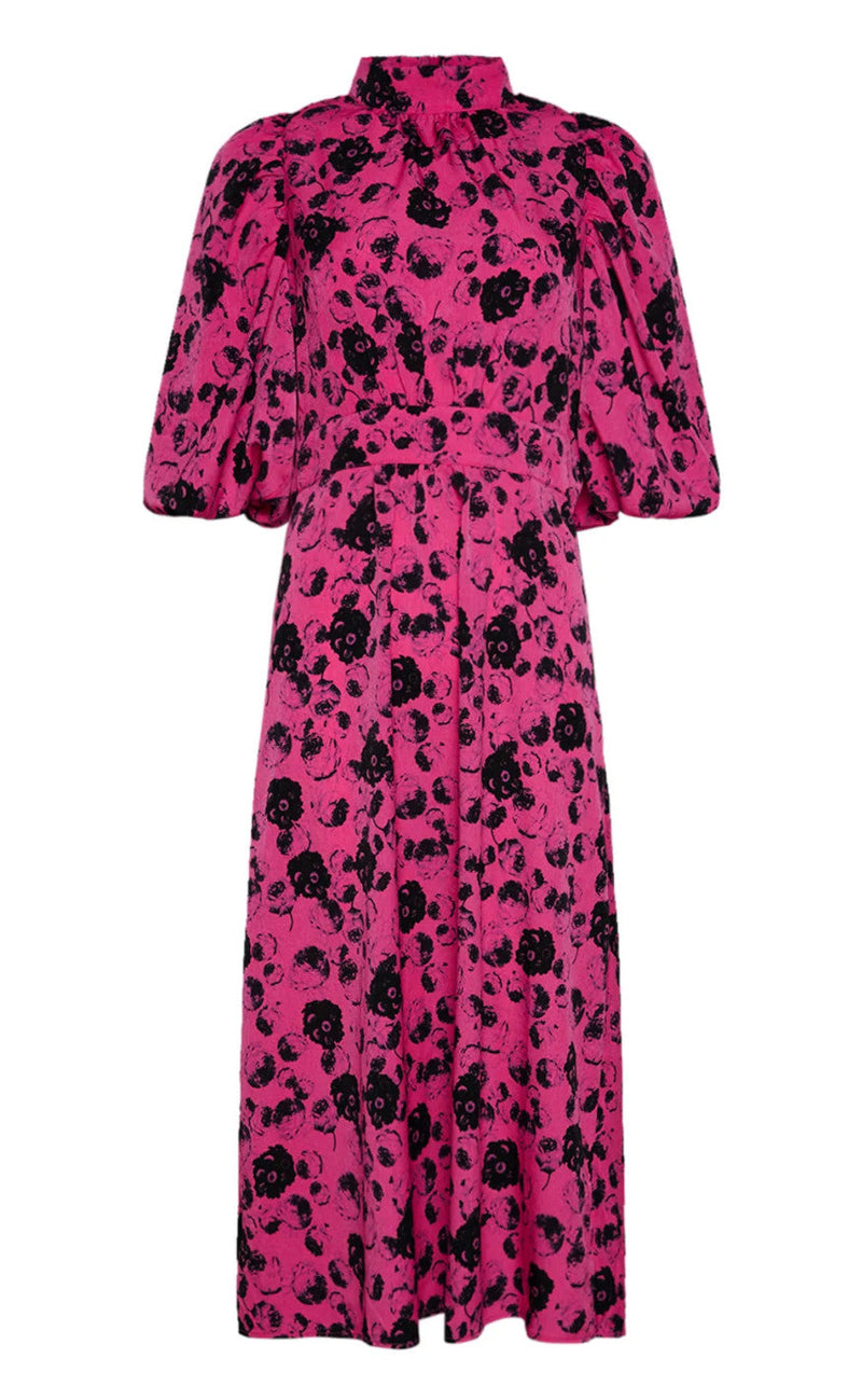 Noella Kjole - Paris Long - Fuchsia Flower
