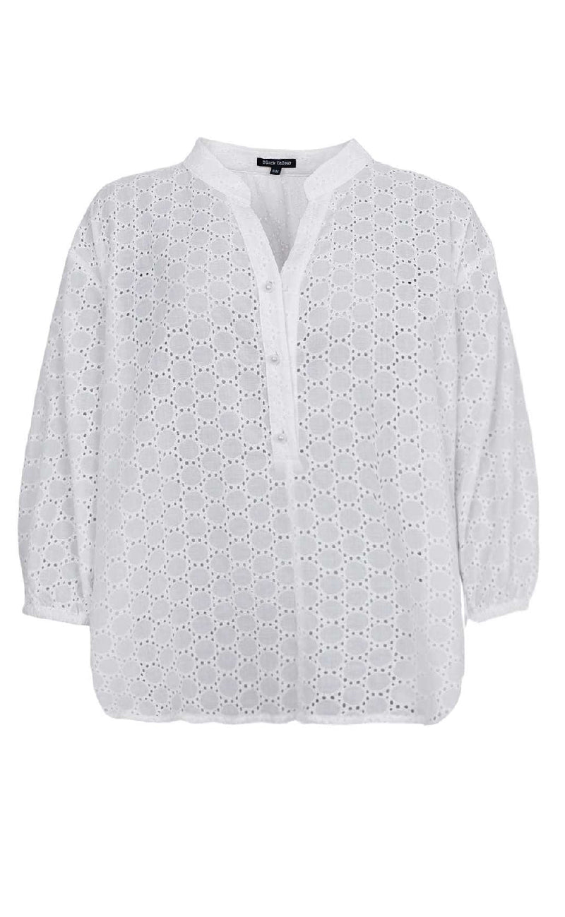 Black Colour Bluse - Frida - White