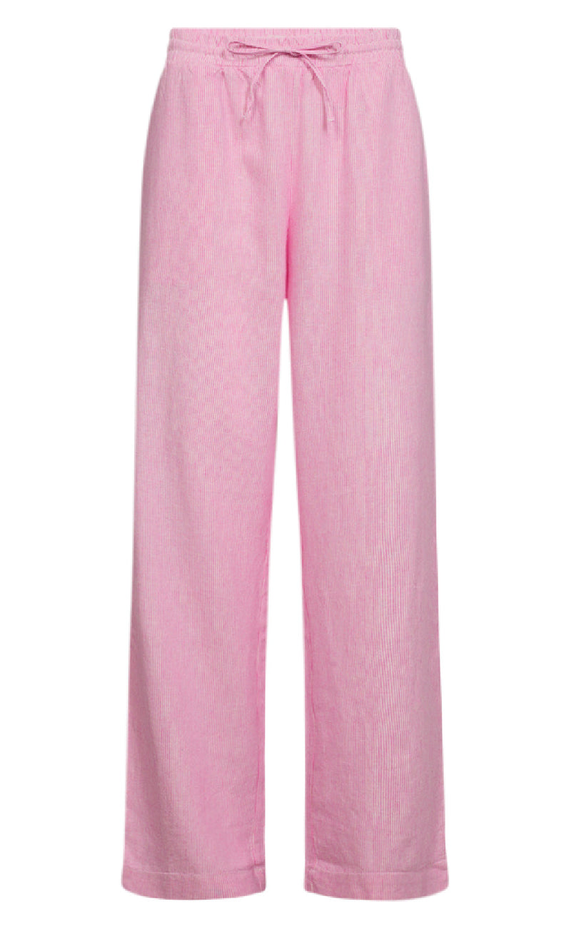 Freequent Bukser - Lava - Off White w. Fuchsia Pink