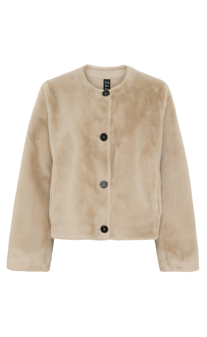 Notyz Jakke - Faux Fur - Sand Shell