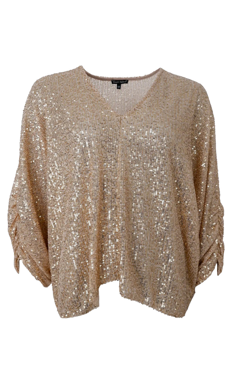 Black Colour Bluse - Glam - Gold