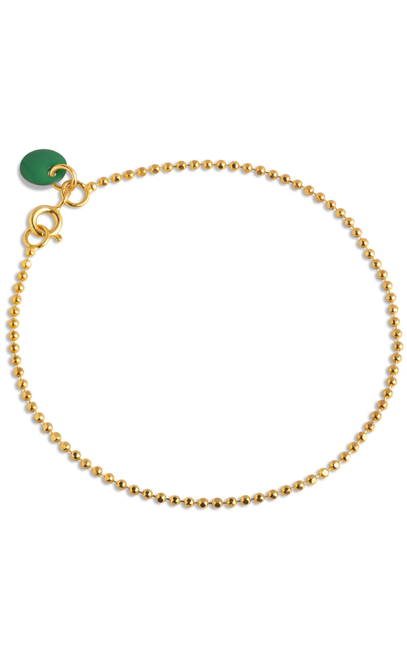 ENAMEL Armbånd - Ball Chain - Petrol Green