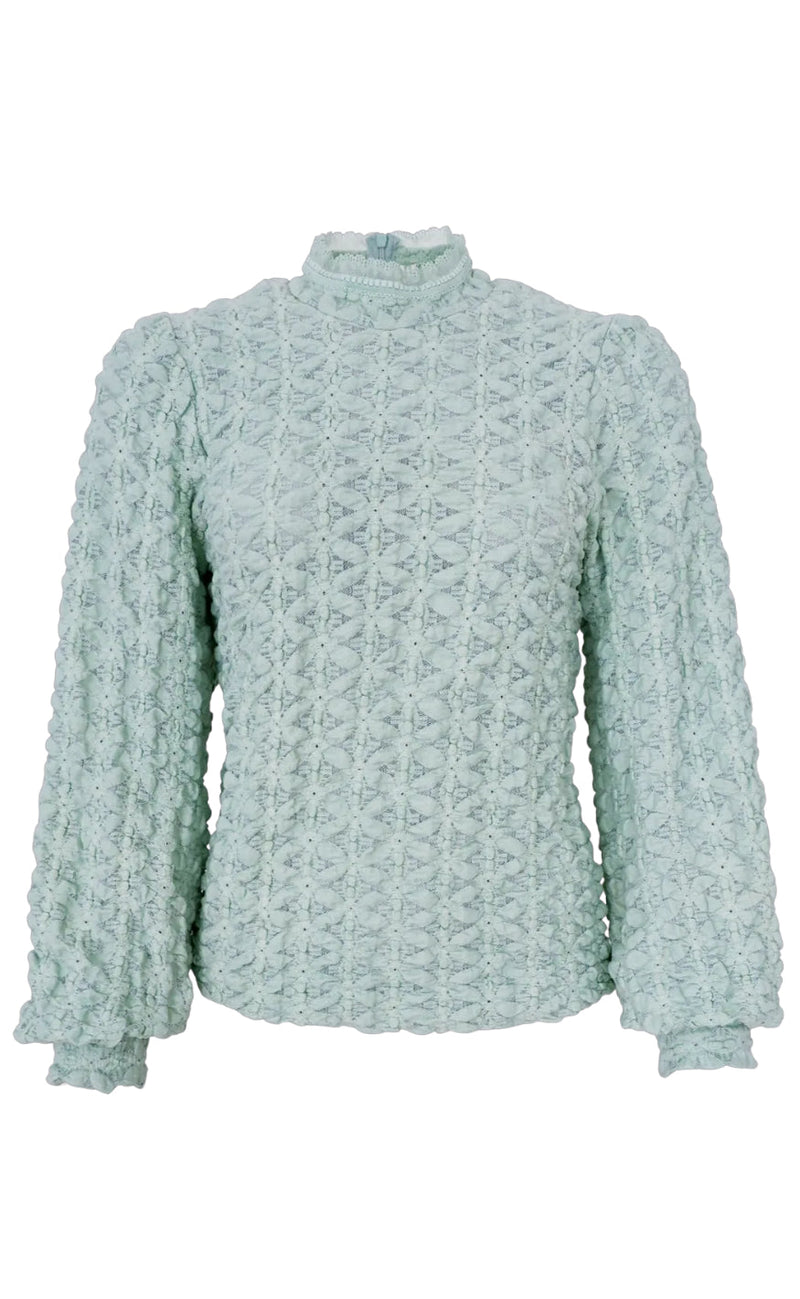 Black Colour Bluse - Eleonora - Pastel Green