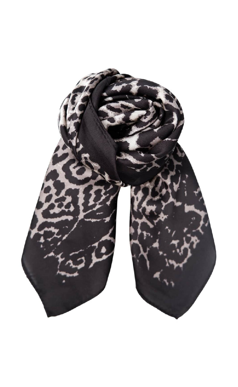 Black Colour Skjerf - Rani Leo Mini - Grey