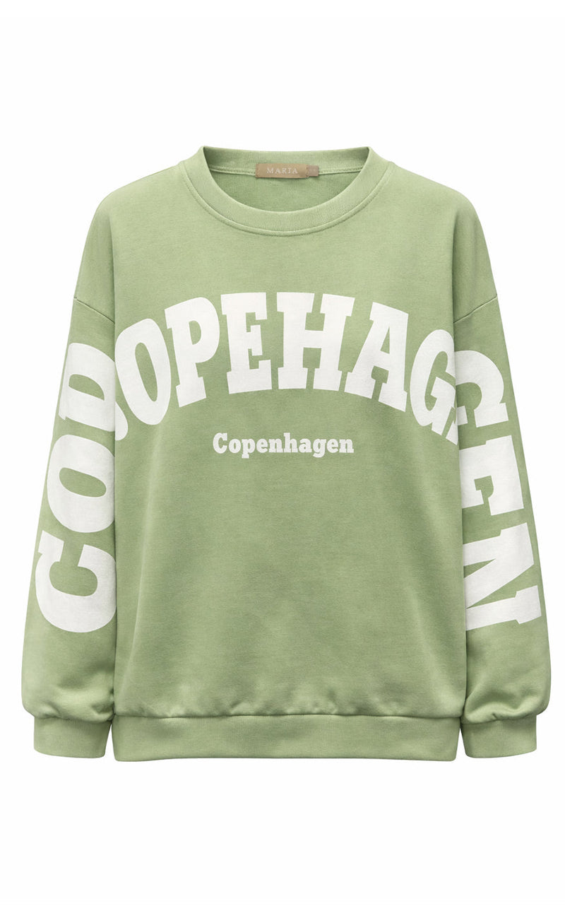 Marta Du Chateau Sweatshirt - Hibiscus - Green/Offwhite
