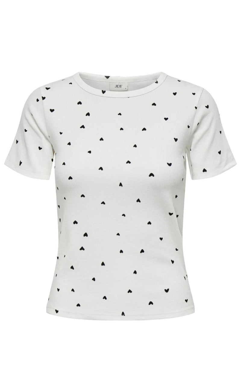 JDY Bluse - Sofia L/S - Cloud Dancer/Black Heart
