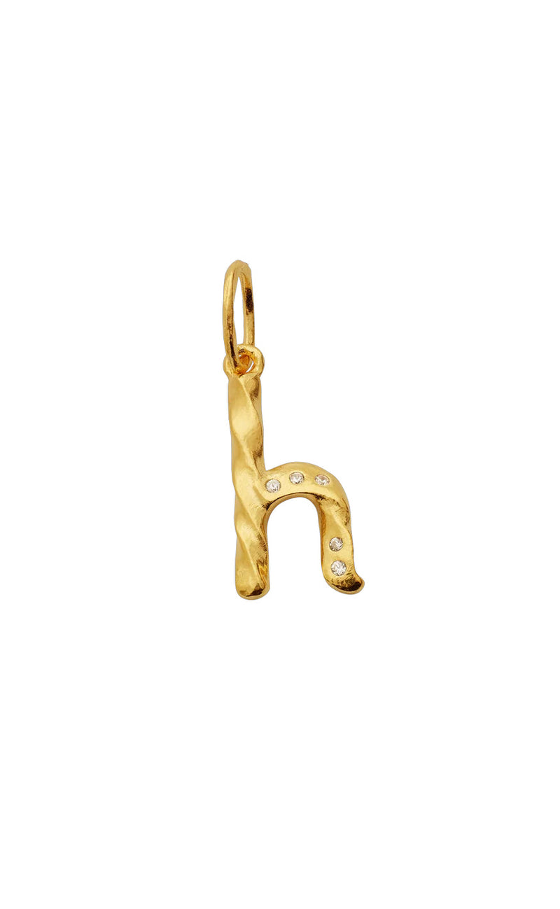 Maanesten Vedhæng - H Alphabet - Gold Colour