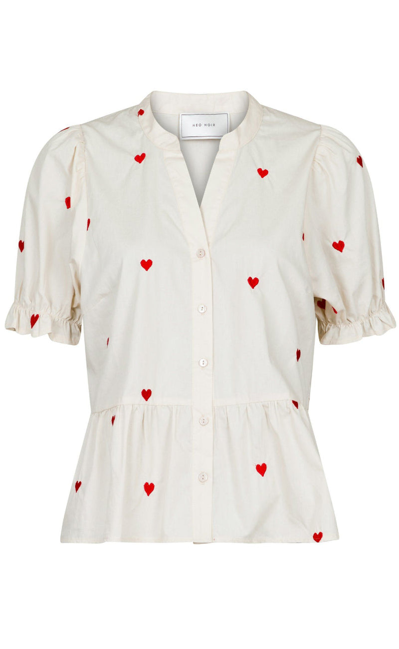 Neo Noir Topp - Savy Hearts - Creme