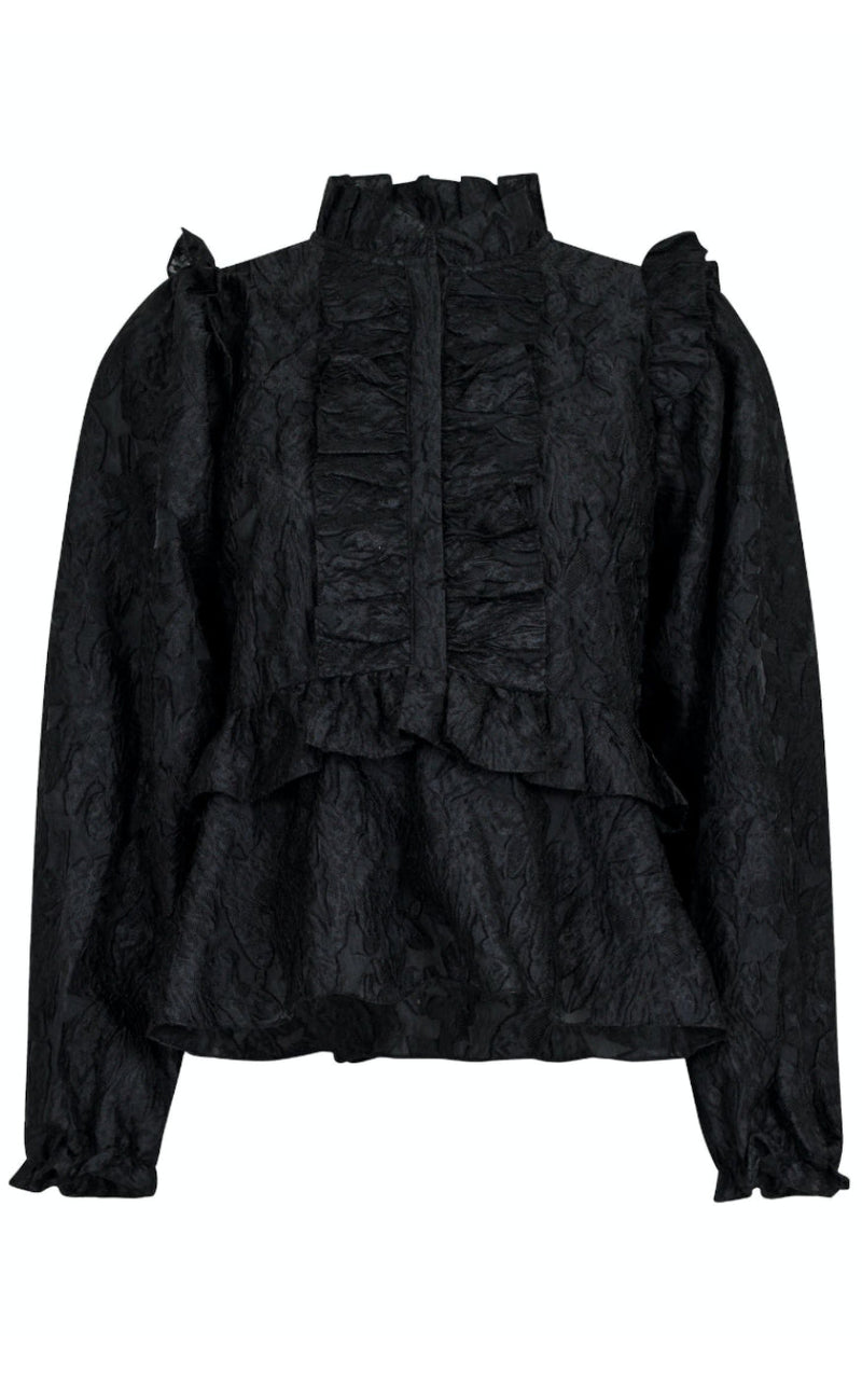 Neo Noir Bluse - Hawaii - Black