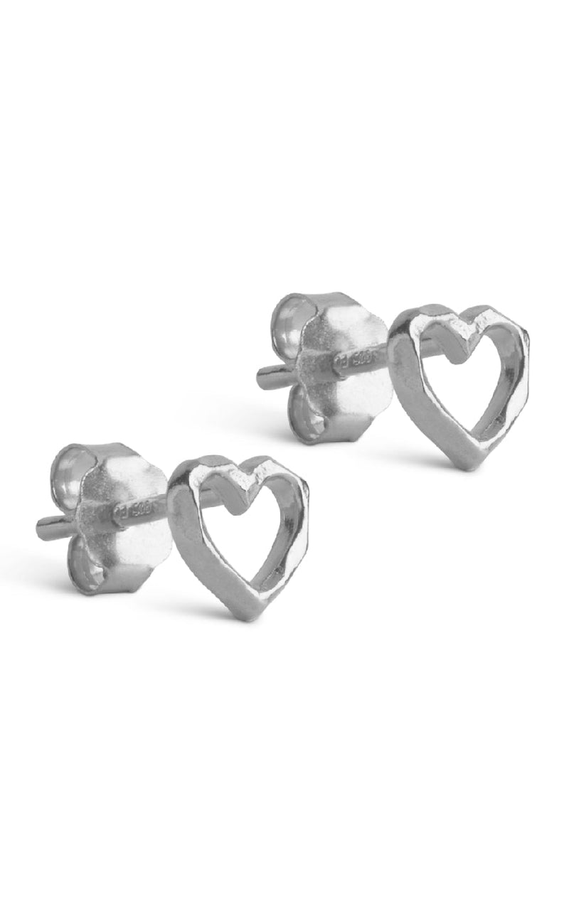Enamel Copenhagen Øreringer - Studs Organic Heart - Silver Colour