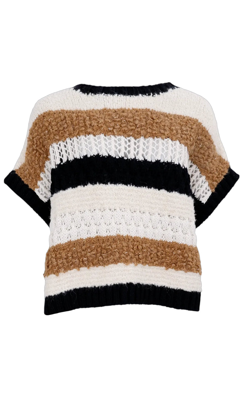 Black Colour Genser - Heidi - Camel Mix