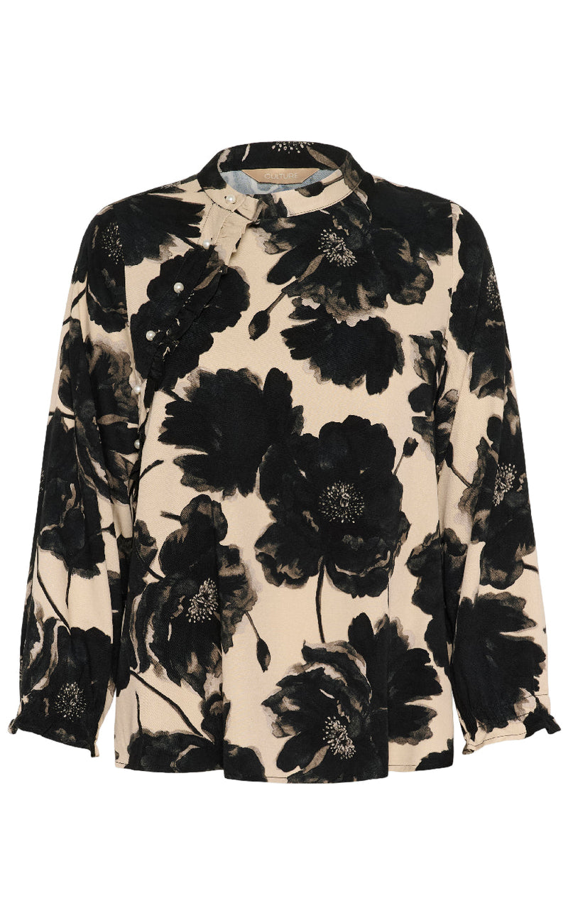 Culture Skjorte - Rachel Elitha - Black/Offwhite Flower