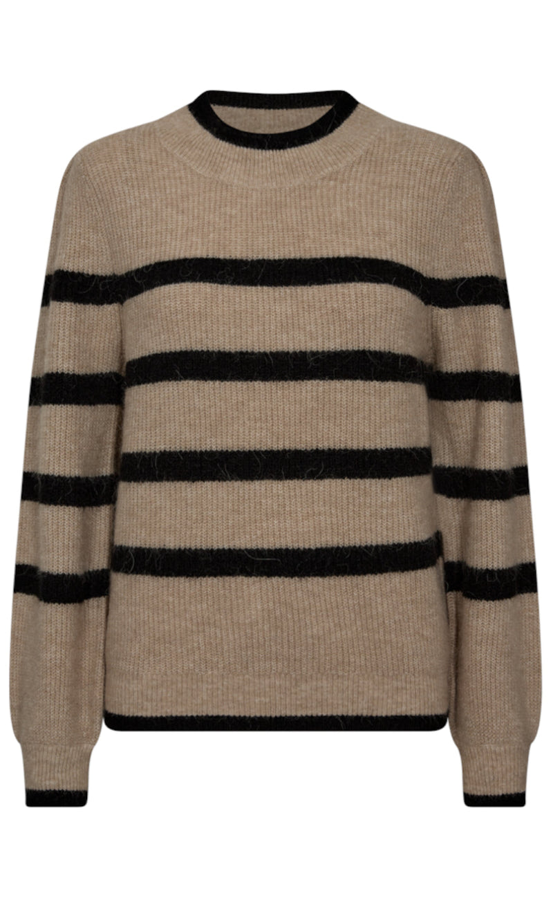 Freequent Pullover - Hilla - Crockery Mel. W. black