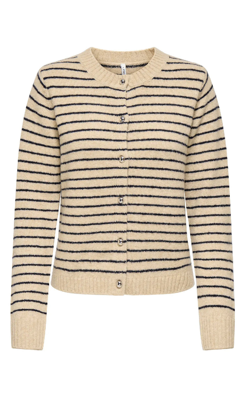 ONLY Cardigan - Chester LS - Humus Niht Sky/Mel/Silver Button