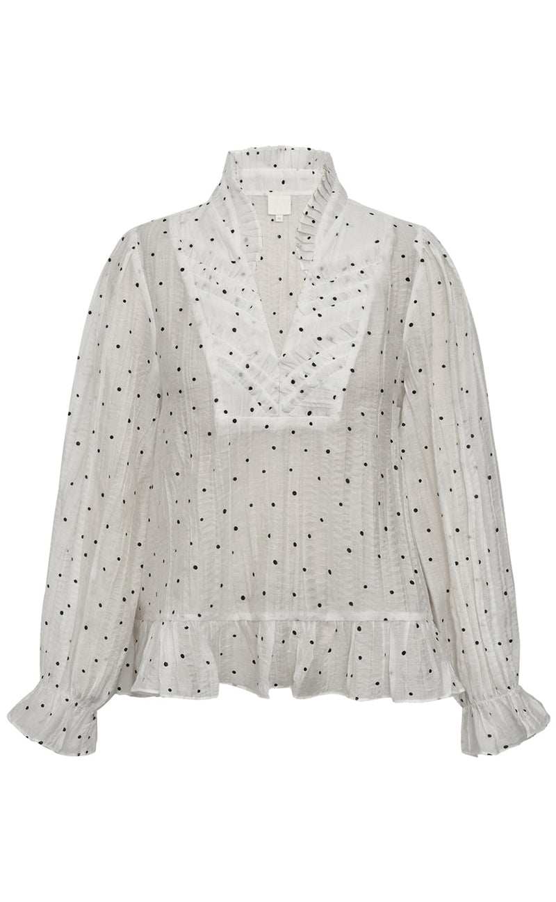Gossia Bluse - Nazil Lullo - Off-white/Black Dots