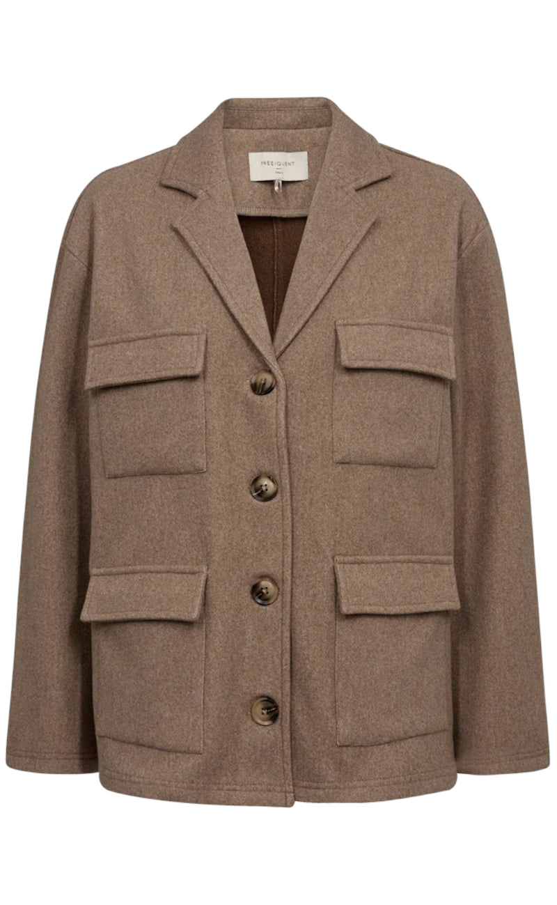 Freequent Jakke - Yanna - Taupe Gray Melange