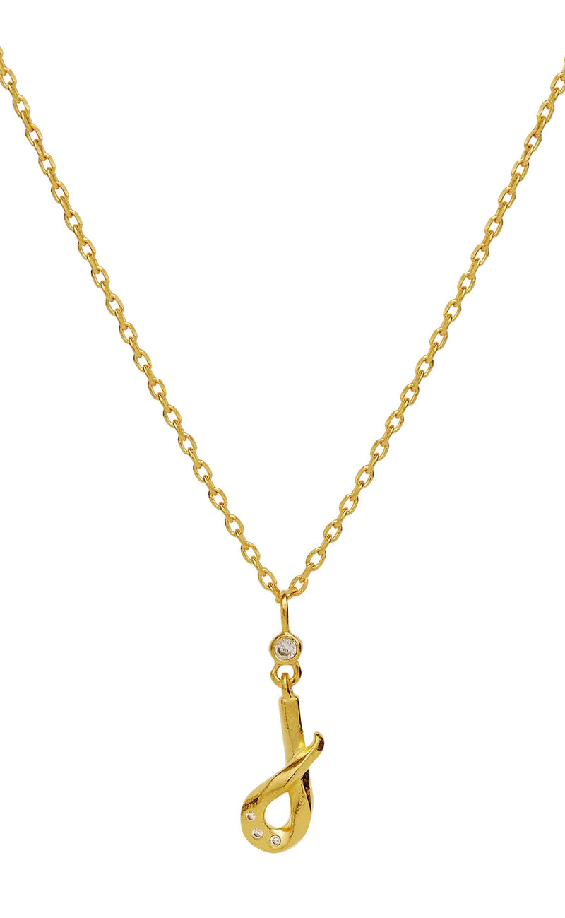 Maanesten Halskjede - J Alphabet - Gold Colour