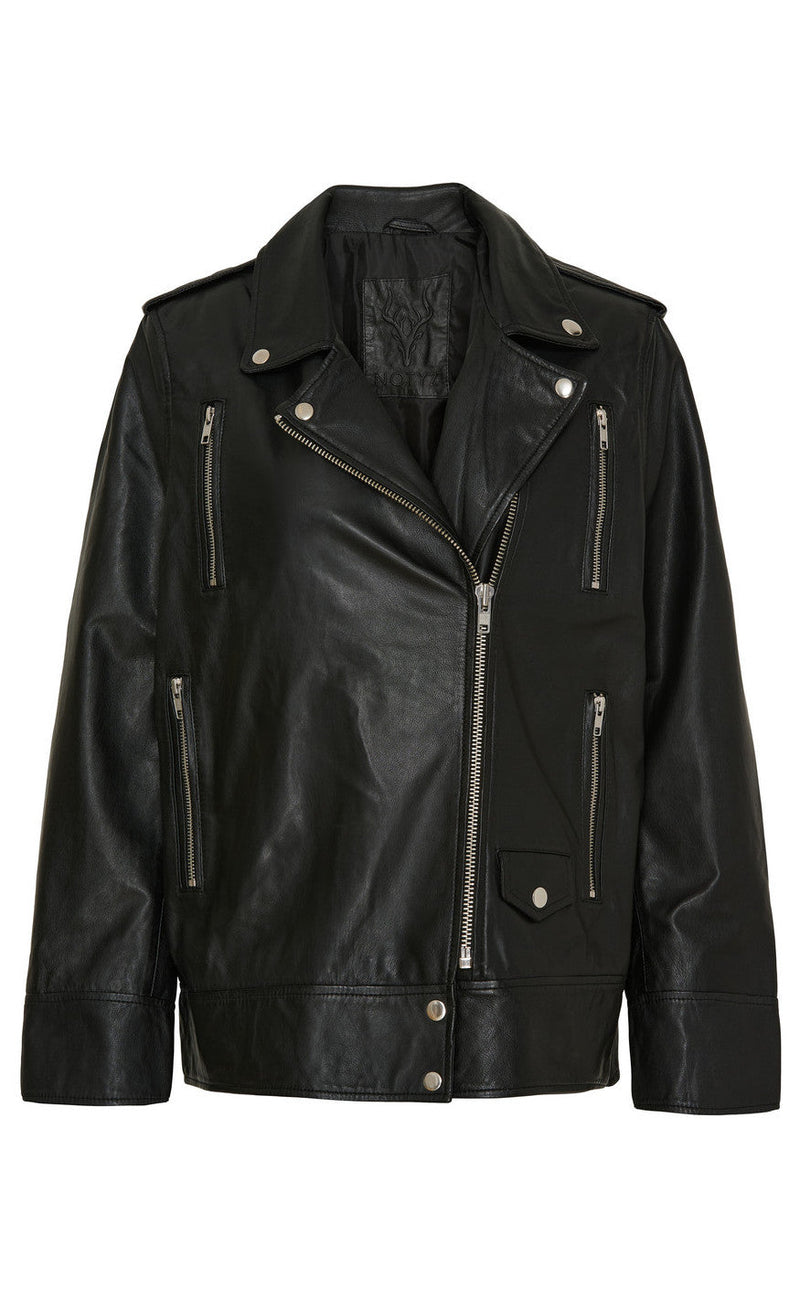 Notyz Jakke - Biker - Black w. Silver acc.