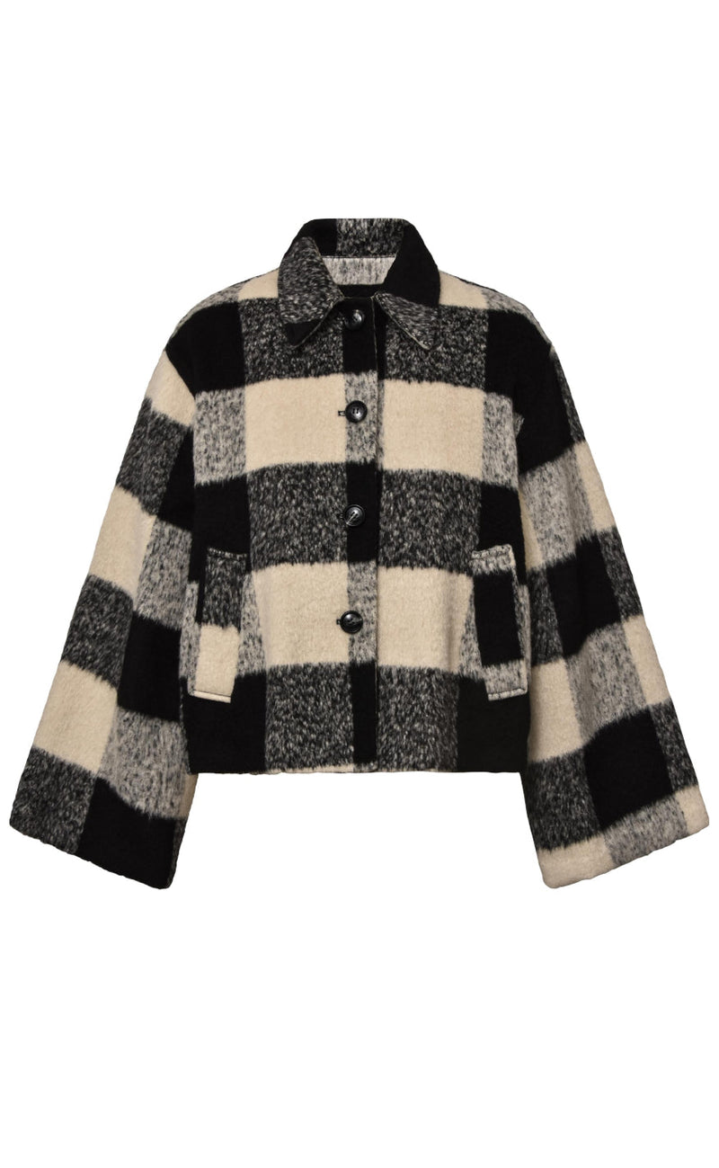 Global Funk Jakke - Zora-G - Black Beige Check